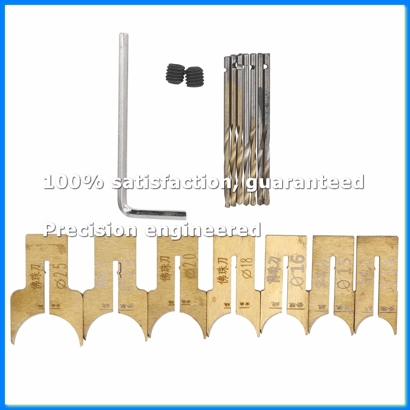 Drill Bits - Set Mata Bor Manik-manik Kayu, Pisau